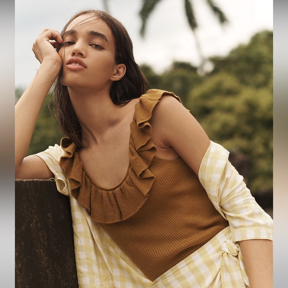Madewell Wakeford Ruffle Sweater Tank